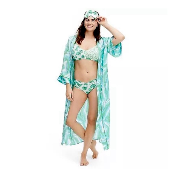 Target x DVF Long Satin Disco Zebra Green Robe - Picture 11 of 13
